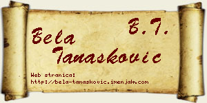 Bela Tanasković vizit kartica